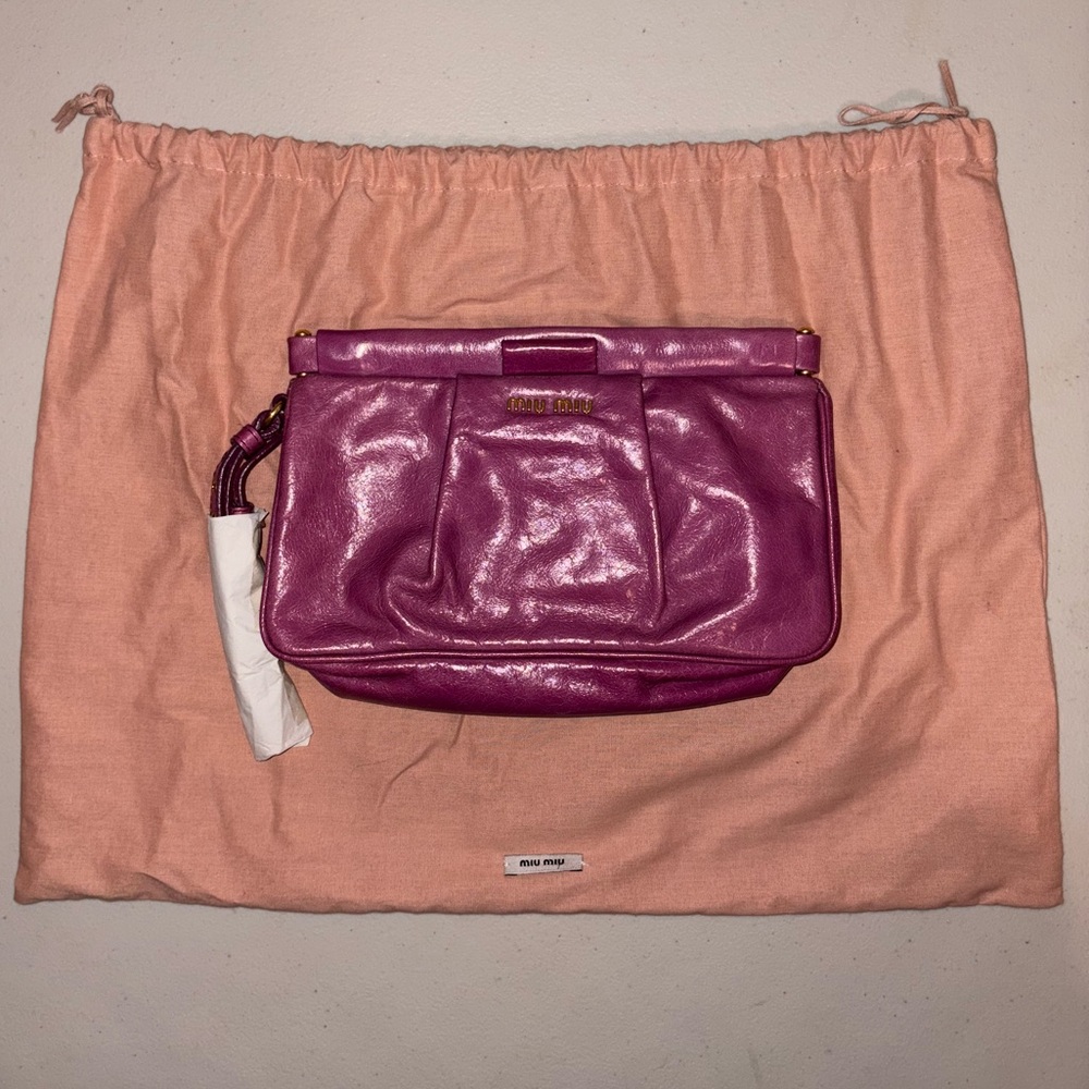 Miu Miu Leather Pink Clutch